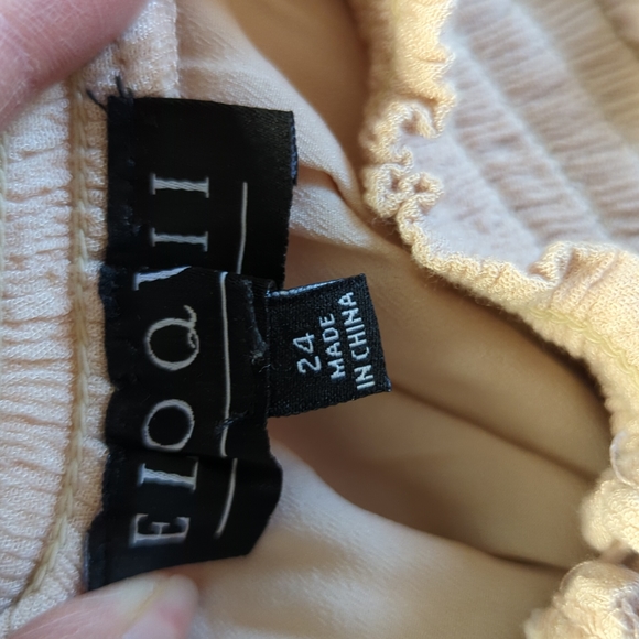 Eloquii Half Button Blouson Shift Dress Beige 24 casual bohemian summer plus - Picture 6 of 9